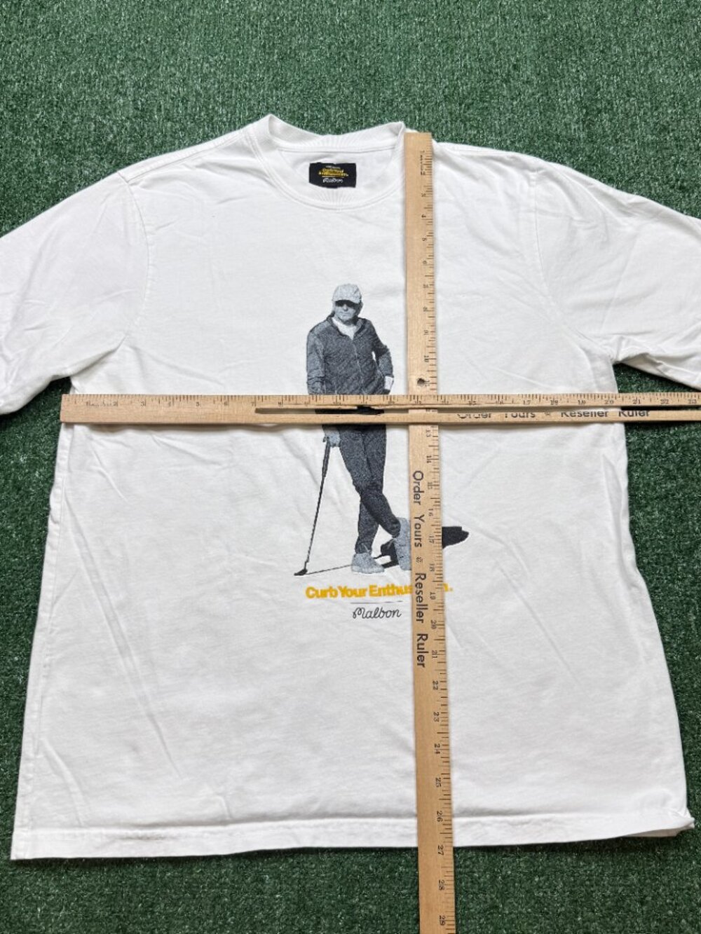 Malbon Golf x Curb Your Enthusiasm T Shirt Mens Size S White Short Sleeve Tee - Picture 3 of 9